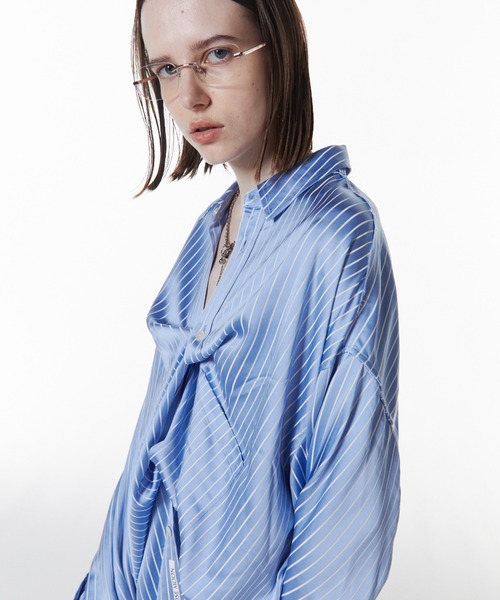 ジョゼムーンサテンストライプシャツ　JOSE MOON JOSEMOON SATIN STRIPE SHIRT/ジョゼムーンサテンストライプシャツ