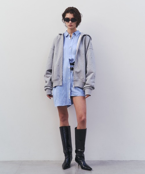 JOSE MOON(ジョゼムーン)の「JOSEMOON SATIN STRIPE SHIRT/ジョゼムーンサテンストライプシャツ(シャツ/ブラウス・レディース・ブラック/サックスブルー/ホワイト/ブラウン・FREE)」の15枚目の写真