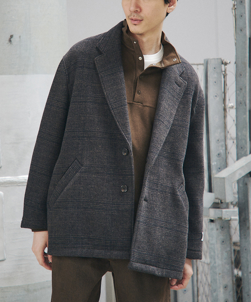 JOURNAL STANDARD（ジャーナルスタンダード）の「S140 ウール モッサ オーバー ジャケット（その他アウター・メンズ・グレー/ブラック系その他/ネイビー・MEDIUM/SMALL/LARGE）」の2枚目の写真