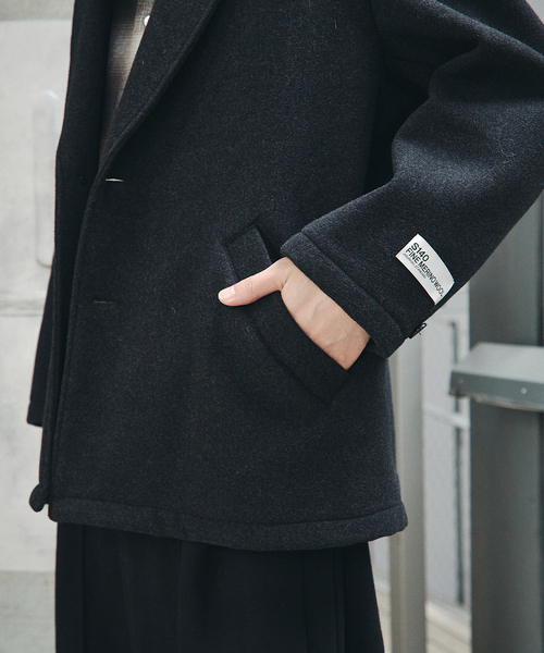 JOURNAL STANDARD（ジャーナルスタンダード）の「S140 ウール モッサ オーバー ジャケット（その他アウター・メンズ・グレー/ブラック系その他/ネイビー・MEDIUM/SMALL/LARGE）」の10枚目の写真