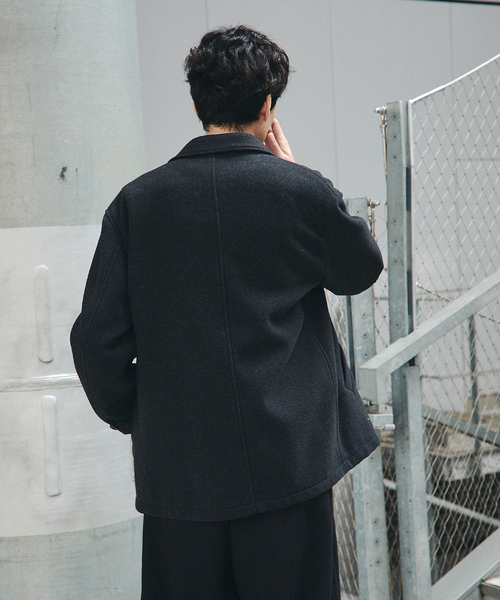 JOURNAL STANDARD（ジャーナルスタンダード）の「S140 ウール モッサ オーバー ジャケット（その他アウター・メンズ・グレー/ブラック系その他/ネイビー・MEDIUM/SMALL/LARGE）」の11枚目の写真