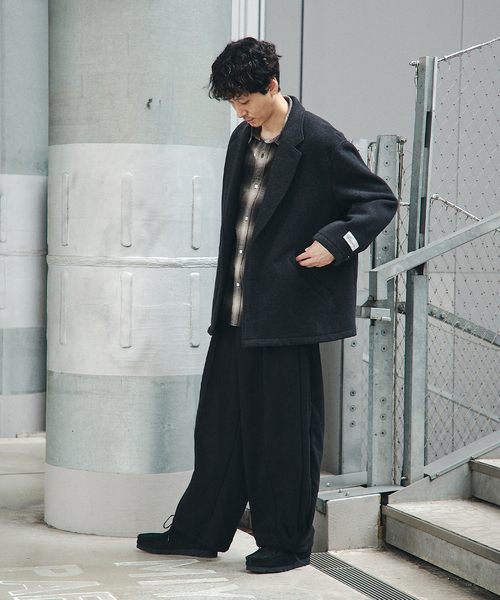 JOURNAL STANDARD（ジャーナルスタンダード）の「S140 ウール モッサ オーバー ジャケット（その他アウター・メンズ・グレー/ブラック系その他/ネイビー・MEDIUM/SMALL/LARGE）」の13枚目の写真