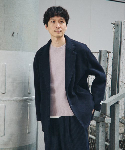 JOURNAL STANDARD（ジャーナルスタンダード）の「S140 ウール モッサ オーバー ジャケット（その他アウター・メンズ・グレー/ブラック系その他/ネイビー・MEDIUM/SMALL/LARGE）」の16枚目の写真