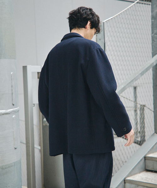 JOURNAL STANDARD（ジャーナルスタンダード）の「S140 ウール モッサ オーバー ジャケット（その他アウター・メンズ・グレー/ブラック系その他/ネイビー・MEDIUM/SMALL/LARGE）」の20枚目の写真