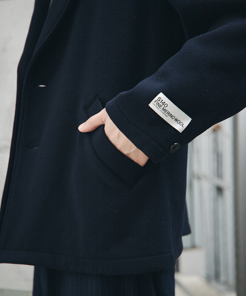 JOURNAL STANDARD（ジャーナルスタンダード）の「S140 ウール モッサ オーバー ジャケット（その他アウター・メンズ・グレー/ブラック系その他/ネイビー・MEDIUM/SMALL/LARGE）」の22枚目の写真