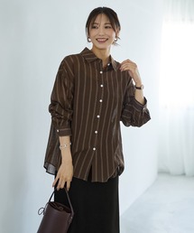 STYLE DELI（スタイルデリ）の「微シアー加工ストライプ柄シャツ（シャツ/ブラウス）」