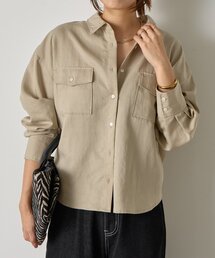 Jena espace merveilleux | 【春まで着れる】袖タックダブルポケットシャツ(シャツ/ブラウス)