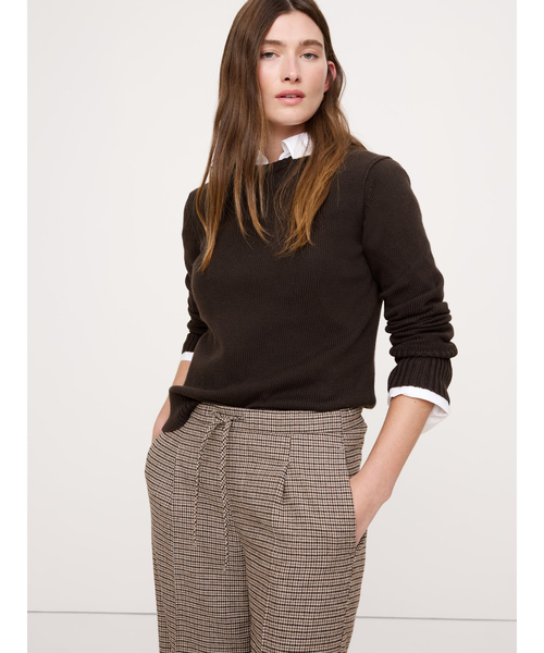 Banana Republic（バナナリパブリック）の「ワイドレッグ フランネル ドローストリング プルオンパンツ（その他パンツ・レディース・チェック/ブラウン/マルチ・M/S/L/XS）」の17枚目の写真