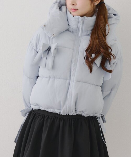 Another Branch olive des olive（アナザーブランチオリーブデオリーブ）の「2WAYリボン中綿ブルゾン（ブルゾン・レディース・ミント/ピンク/オフホワイト/ブラック/サックスブルー・FREE）」の19枚目の写真