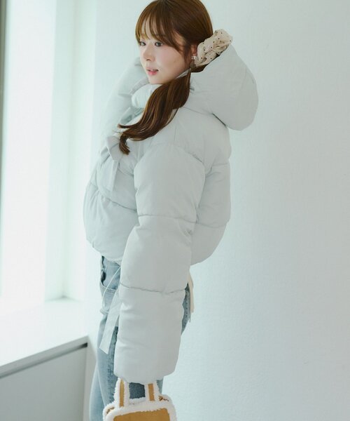 Another Branch olive des olive（アナザーブランチオリーブデオリーブ）の「2WAYリボン中綿ブルゾン（ブルゾン・レディース・ミント/ピンク/オフホワイト/ブラック/サックスブルー・FREE）」の8枚目の写真