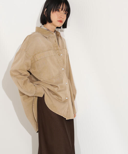 N.（N. Natural Beauty Basic）（エヌエヌナチュラルビューティーベーシック）の「デニムオーバーシャツ（シャツ/ブラウス・レディース・ブラック/ブルー/キャメル・MEDIUM）」の3枚目の写真
