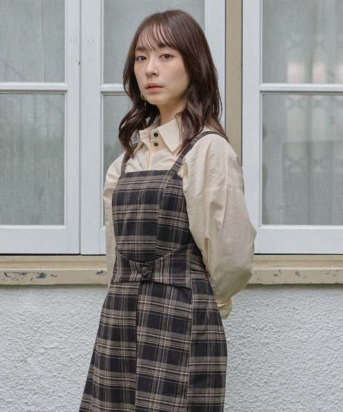 【新品】&エルシー　チェックミニワンピース mideal ワンピース check mini onepiece / チェックミニワンピース