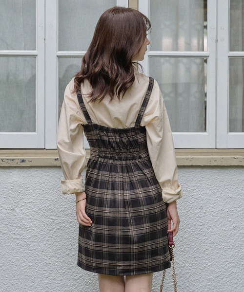 check mini onepiece / チェックミニワンピース（ワンピース）｜mideal