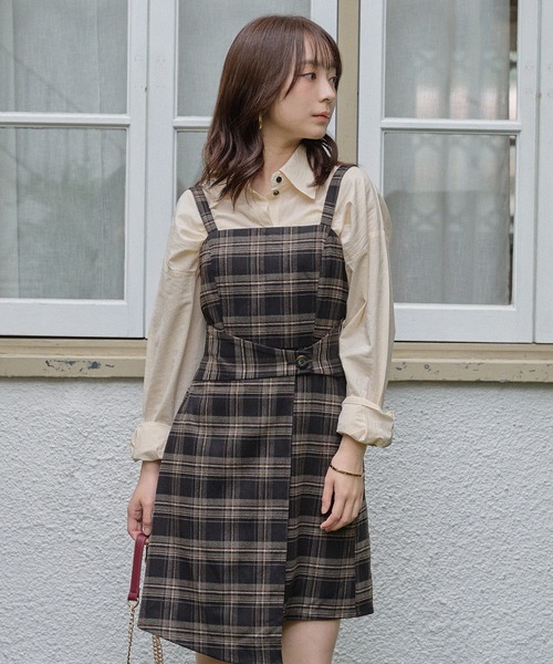 check mini onepiece / チェックミニワンピース（ワンピース）｜mideal