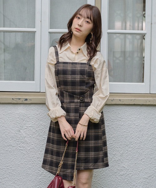 check mini onepiece / チェックミニワンピース（ワンピース）｜mideal