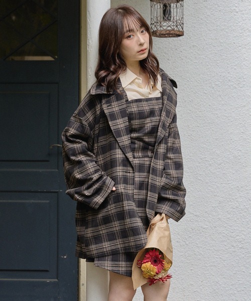 mideal(マイディール)の「check mini onepiece / チェックミニワンピース(ワンピース・レディース・ボルドー/ブラック・FREE)」の20枚目の写真