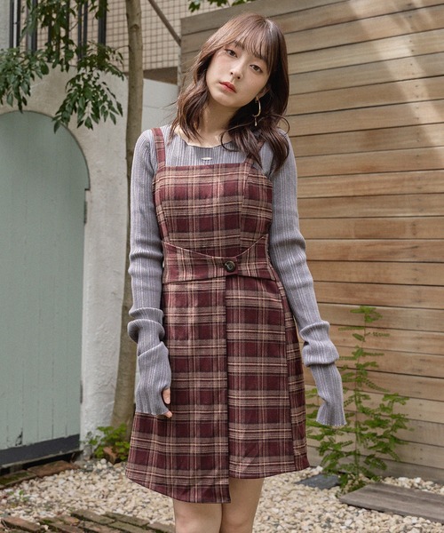 check mini onepiece / チェックミニワンピース（ワンピース）｜mideal