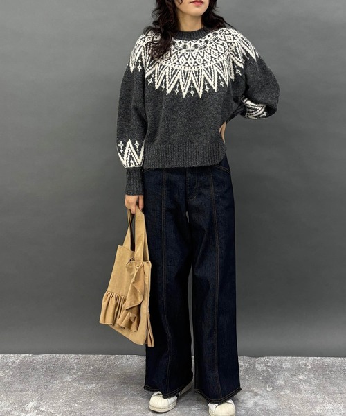 NICOLE white（ニコルホワイト）の「フリルトートバッグ（ショルダーバッグ・レディース・チャコール/ベージュ/ミント・FREE）」の5枚目の写真