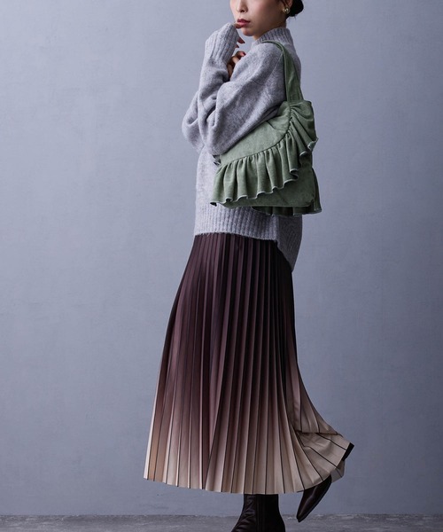 NICOLE white（ニコルホワイト）の「フリルトートバッグ（ショルダーバッグ・レディース・チャコール/ベージュ/ミント・FREE）」の14枚目の写真