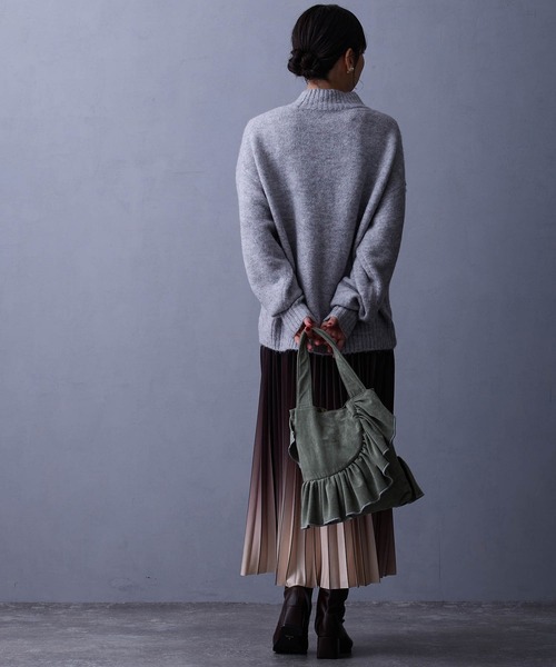 NICOLE white（ニコルホワイト）の「フリルトートバッグ（ショルダーバッグ・レディース・チャコール/ベージュ/ミント・FREE）」の18枚目の写真