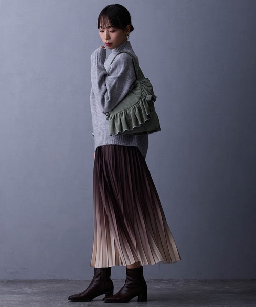 NICOLE white（ニコルホワイト）の「フリルトートバッグ（ショルダーバッグ・レディース・チャコール/ベージュ/ミント・FREE）」の19枚目の写真