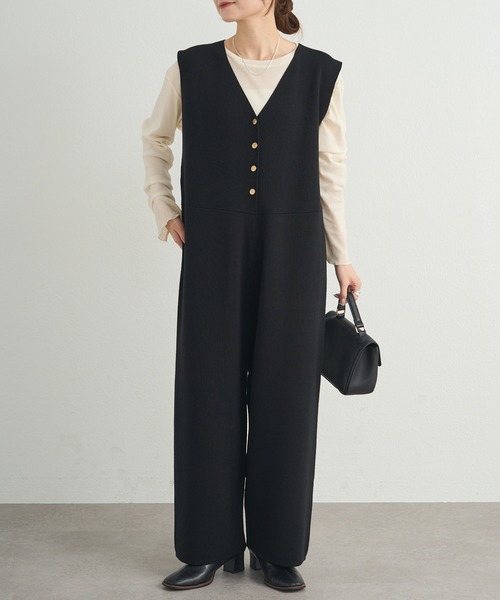 PUAL CE CIN（ピュアルセシン）の「【セットアップ対応】ニットサロペット（サロペット/オーバーオール・レディース・ブラック/グレー・FREE）」の18枚目の写真