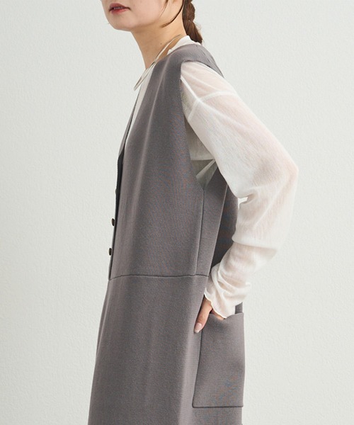 PUAL CE CIN（ピュアルセシン）の「【セットアップ対応】ニットサロペット（サロペット/オーバーオール・レディース・ブラック/グレー・FREE）」の15枚目の写真