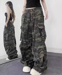 VIBGYOR（ヴィブジョー）の「【WARAIJOGO】迷彩ルーズカーゴパンツ/レディース(NEZ)（カーゴパンツ）」
