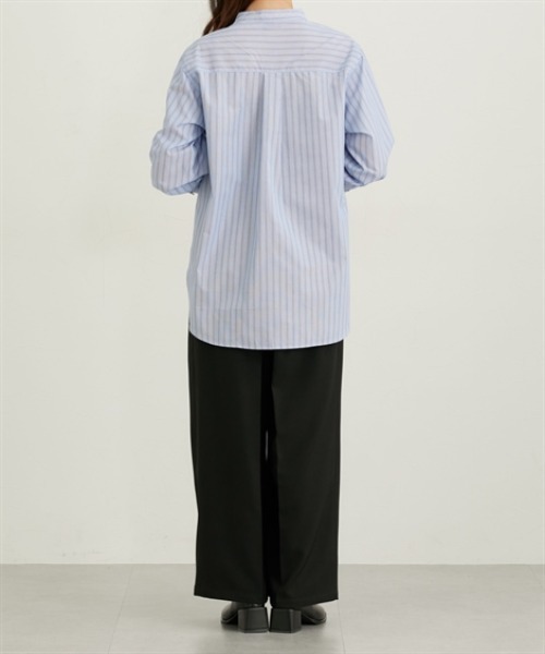 nissen（ニッセン）の「ワイドカフスオーバーサイズシャツ（シャツ/ブラウス・レディース・ブルー/グリーン/ブラウン・M/L/LL）」の8枚目の写真