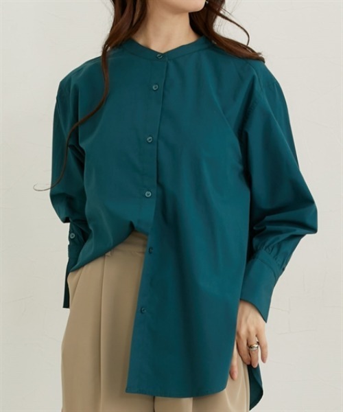 nissen（ニッセン）の「ワイドカフスオーバーサイズシャツ（シャツ/ブラウス・レディース・ブルー/グリーン/ブラウン・M/L/LL）」の10枚目の写真