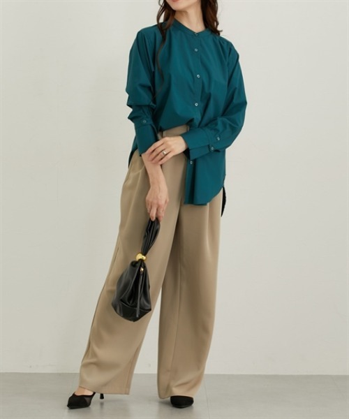 nissen（ニッセン）の「ワイドカフスオーバーサイズシャツ（シャツ/ブラウス・レディース・ブルー/グリーン/ブラウン・M/L/LL）」の11枚目の写真