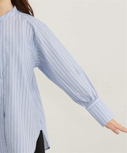 nissen（ニッセン）の「ワイドカフスオーバーサイズシャツ（シャツ/ブラウス・レディース・ブルー/グリーン/ブラウン・M/L/LL）」の18枚目の写真