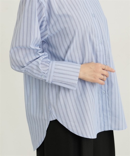 nissen（ニッセン）の「ワイドカフスオーバーサイズシャツ（シャツ/ブラウス・レディース・ブルー/グリーン/ブラウン・M/L/LL）」の21枚目の写真