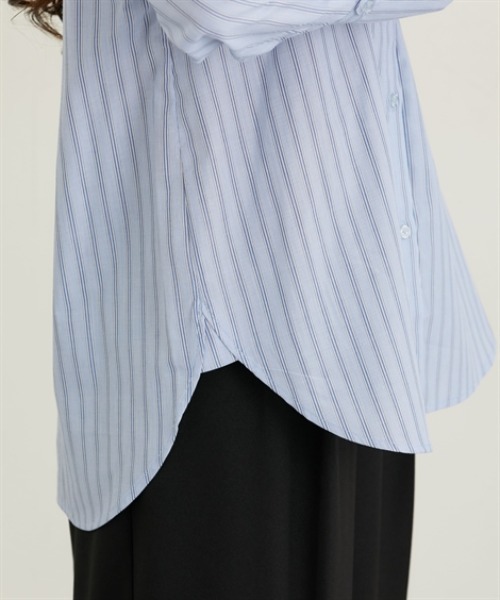 nissen（ニッセン）の「ワイドカフスオーバーサイズシャツ（シャツ/ブラウス・レディース・ブルー/グリーン/ブラウン・M/L/LL）」の22枚目の写真