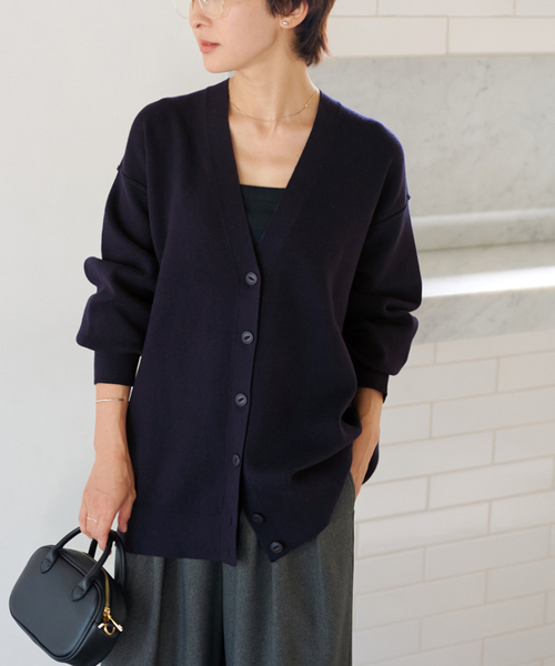 JOURNAL STANDARD relume(ジャーナルスタンダード レリューム)の「《追加》ジャガードルーズニットカーディガン(カーディガン/ボレロ・レディース・グレー/ネイビー・FREE)」の9枚目の写真