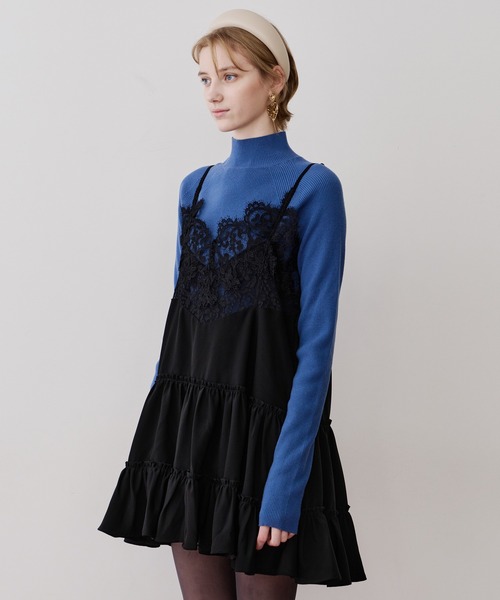 LA BELLE ETUDE（ラベルエチュード）の「モチーフレースAラインキャミチュニック（ワンピース・レディース・ブラック/その他・FREE）」の17枚目の写真