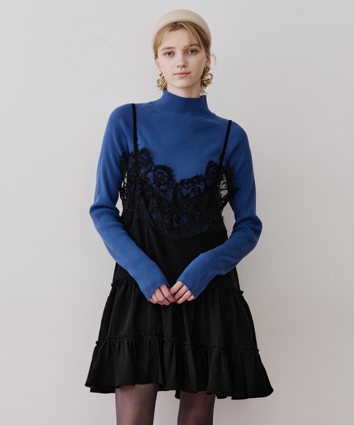 LA BELLE ETUDE（ラベルエチュード）の「モチーフレースAラインキャミチュニック（ワンピース・レディース・ブラック/その他・FREE）」の15枚目の写真