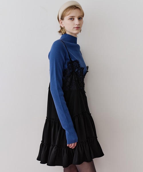 LA BELLE ETUDE（ラベルエチュード）の「モチーフレースAラインキャミチュニック（ワンピース・レディース・ブラック/その他・FREE）」の18枚目の写真