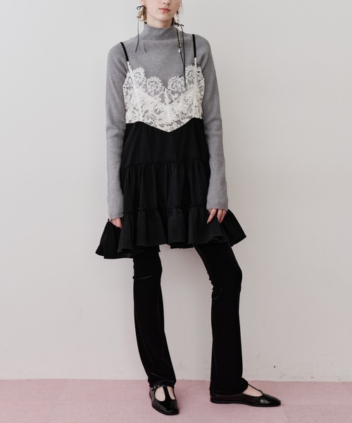 LA BELLE ETUDE（ラベルエチュード）の「モチーフレースAラインキャミチュニック（ワンピース・レディース・ブラック/その他・FREE）」の13枚目の写真