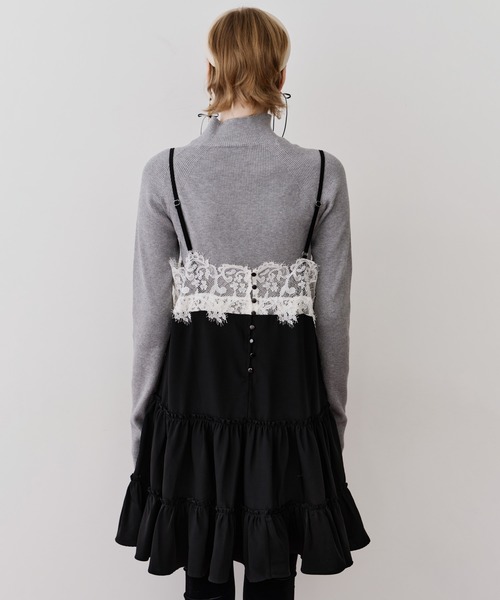 LA BELLE ETUDE（ラベルエチュード）の「モチーフレースAラインキャミチュニック（ワンピース・レディース・ブラック/その他・FREE）」の8枚目の写真