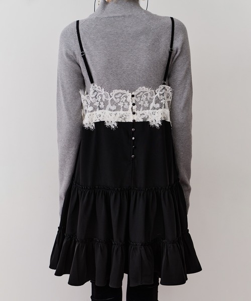 LA BELLE ETUDE（ラベルエチュード）の「モチーフレースAラインキャミチュニック（ワンピース・レディース・ブラック/その他・FREE）」の12枚目の写真