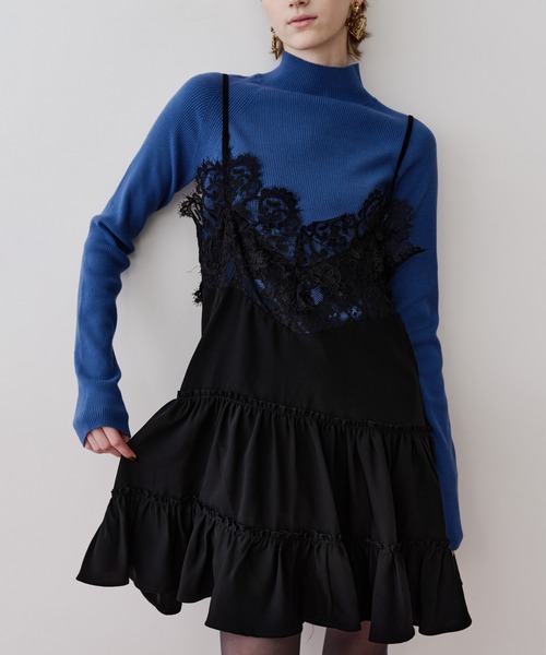 LA BELLE ETUDE（ラベルエチュード）の「モチーフレースAラインキャミチュニック（ワンピース・レディース・ブラック/その他・FREE）」の21枚目の写真