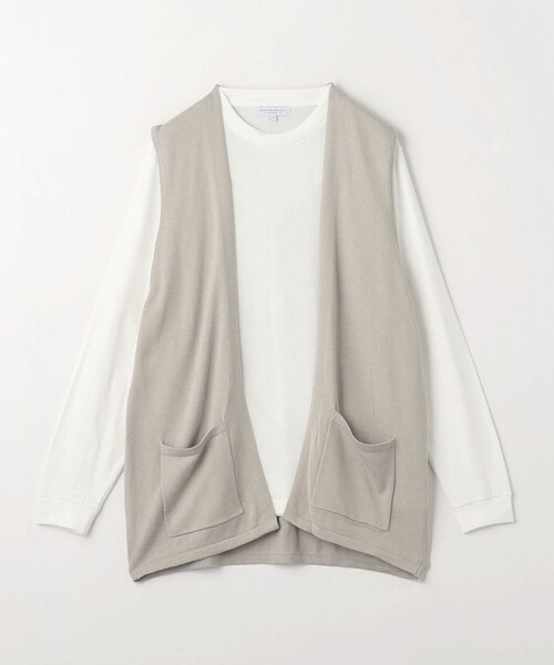 A DAY IN THE LIFE UNITED ARROWS(アデイインザライフユナイテッドアローズ)の「ジレ+ロングスリーブT -ハンドウォッシャブル-<A DAY IN THE LIFE>(ニット/セーター・メンズ・ブラック/ベージュ・L/M)」の1枚目の写真