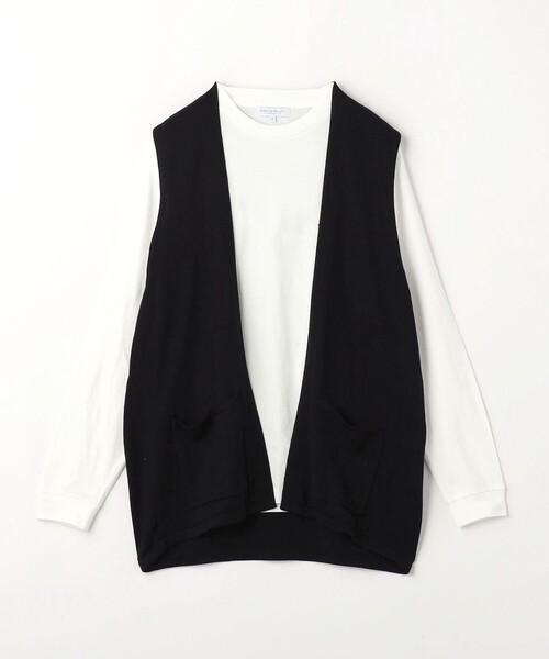 A DAY IN THE LIFE UNITED ARROWS(アデイインザライフユナイテッドアローズ)の「ジレ+ロングスリーブT -ハンドウォッシャブル-<A DAY IN THE LIFE>(ニット/セーター・メンズ・ブラック/ベージュ・L/M)」の2枚目の写真
