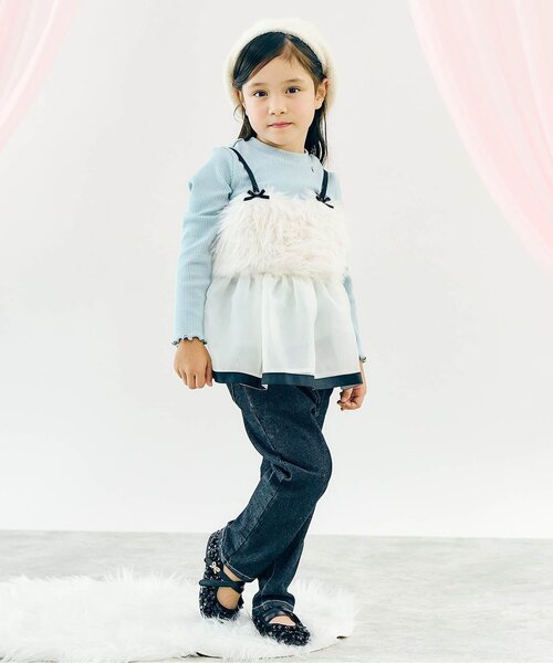 apres les cours（アプレレクール）の「パールシャギーベレー（ハンチング/ベレー帽・キッズ・グレー/アイボリー・54/58）」の8枚目の写真