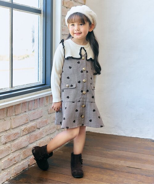 apres les cours（アプレレクール）の「パールシャギーベレー（ハンチング/ベレー帽・キッズ・グレー/アイボリー・54/58）」の9枚目の写真