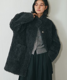 SMILE ORCHID スマイルオーキッド テディコート テディーコート SMILE ORCHID ノーカラーコート コート ノーカラーファスナー