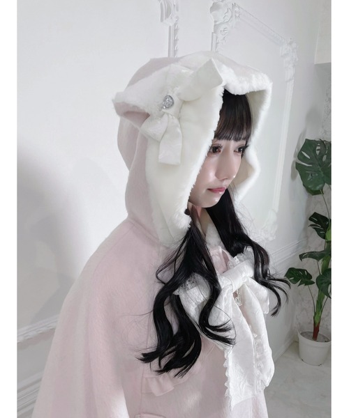 Ank Rouge(アンクルージュ)の「ネコちゃんポンチョコート(ポンチョ・レディース・ピンク/ブラック・M)」の13枚目の写真