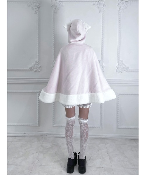 Ank Rouge(アンクルージュ)の「ネコちゃんポンチョコート(ポンチョ・レディース・ピンク/ブラック・M)」の16枚目の写真