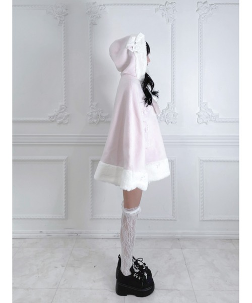 Ank Rouge(アンクルージュ)の「ネコちゃんポンチョコート(ポンチョ・レディース・ピンク/ブラック・M)」の17枚目の写真